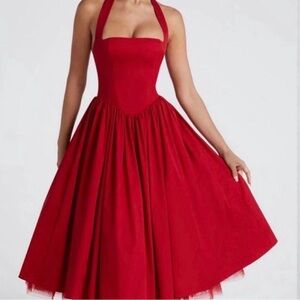 BABYBOO CRESSIDA MIDI DRESS - RED